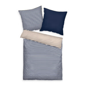Produktbild TOM TAILOR Bettwäsche Stripes with a kick Dark Navy & Sunny Sand