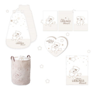Baby-Geschenkset 'Kleiner Lieblingsmensch Beige' – Liebevolle Geborgenheit