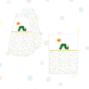 Raupe Nimmersatt Evergreen Kuscheltraum Bundle – Decke 75x100 cm & Schlafsack 70x45 oder 90x45 cm, 100% Baumwolle