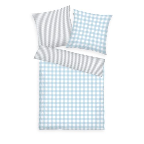 Produktbild Tom Tailor Bettwäsche Set Classic Check Light Grey Sky Blue