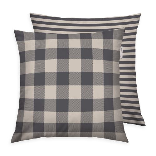 Produktbild Tom Tailor Kissenhülle Classic Check Anthracite & Sunny Sand 40x40cm