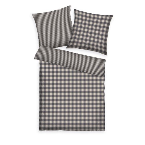 Produktbild Tom Tailor Winterbettwäsche Classic Check Anthracite & Sunny Sand