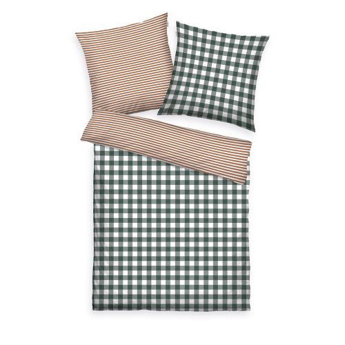 Produktbild Tom Tailor Winterbettwäsche Classic Check Forest & Rusty Red