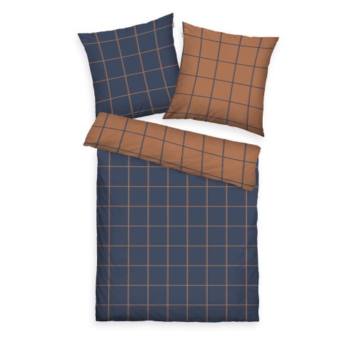 Produktbild Tom Tailor Winterbettwäsche Large Check Dark Navy & Rusty Red